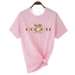 Coach Logo Graphic T-shirt – Stylish Casual Wear for Women | White, Red, Pink, Black & Grey
