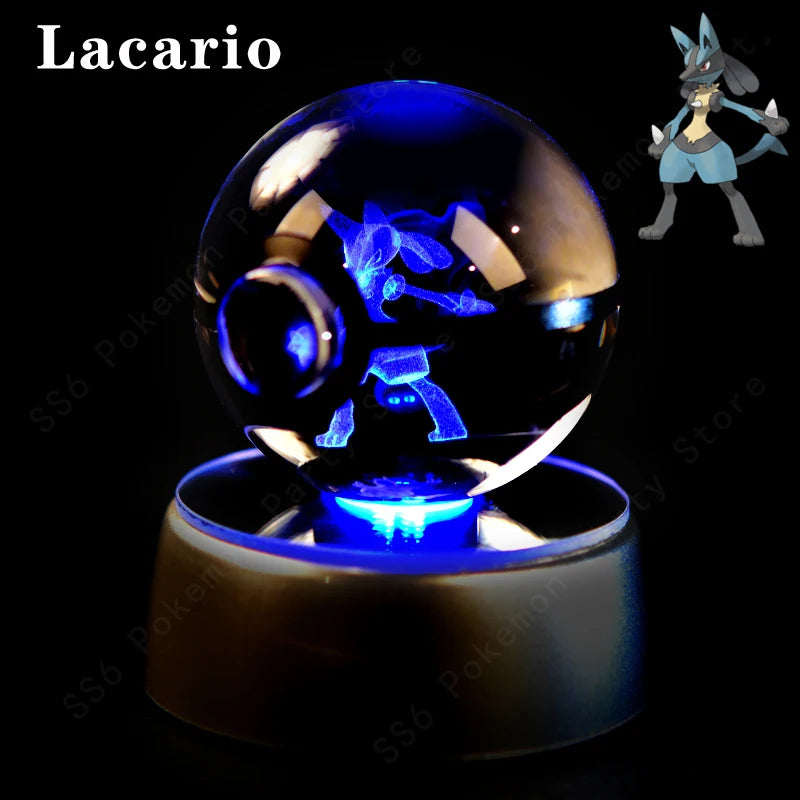Pokémon 3D Crystal Ball Night Light with Color-Changing LED Base