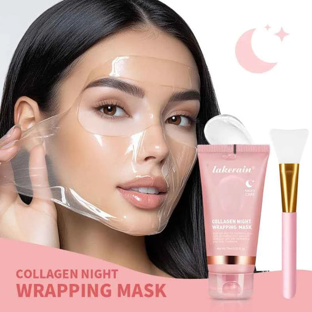 Korean Collagen Overnight Wrapping Peel Off Facial Mask Moisturizing Hydrating Brightening Skin Care Mask