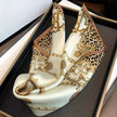 2025 New Fashion 70X70cmPrinted Women's Scarf Pashmina Silk Scarf Square Shawl Decorative Headband Neck Luxury Design Bandana