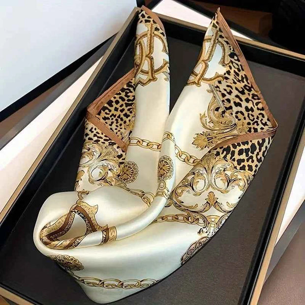 2025 New Fashion 70X70cmPrinted Women's Scarf Pashmina Silk Scarf Square Shawl Decorative Headband Neck Luxury Design Bandana