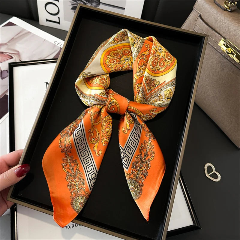 Women’s Printed Square Hair Scarf for Neck and Bag Styling
