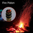 Portable Metal Fire Piston with Brass-Coloured Rod and Knurled Grip for Camping Survival