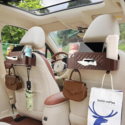 Multifunctional Car Seat Back Organizer Headrest Storage Box