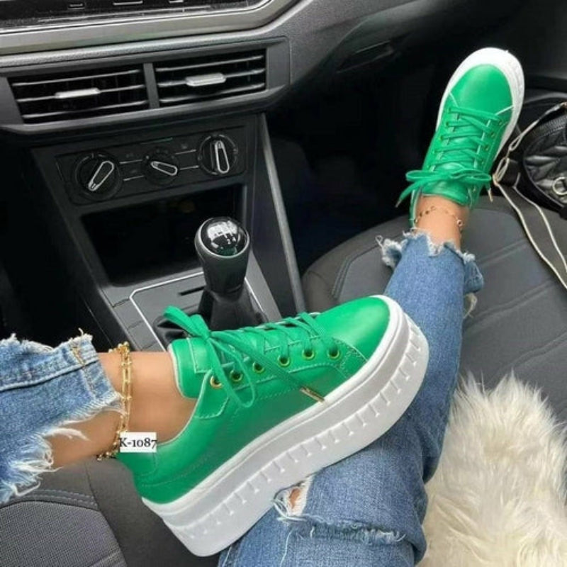 K-1087 Women's Platform Lace-Up Sneakers