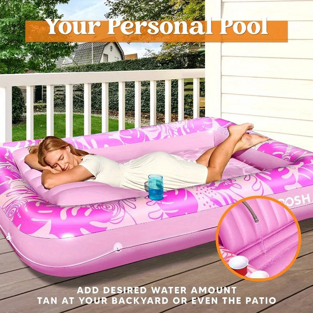 Inflatable Pool Lounger – Floating Water Chair with Backrest & Armrest | Multi-Color Adult Pool Float