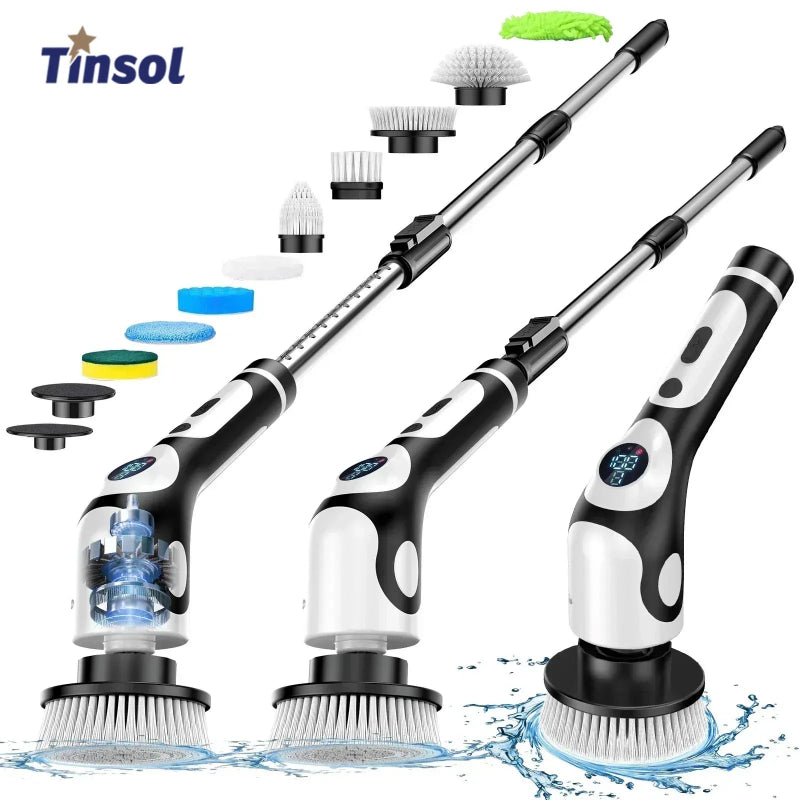 TINSOL 11-in-1 Multifunctional Electric Cleaning Brush – Rechargeable Smart Rotary Kitchen Cleaning Brush