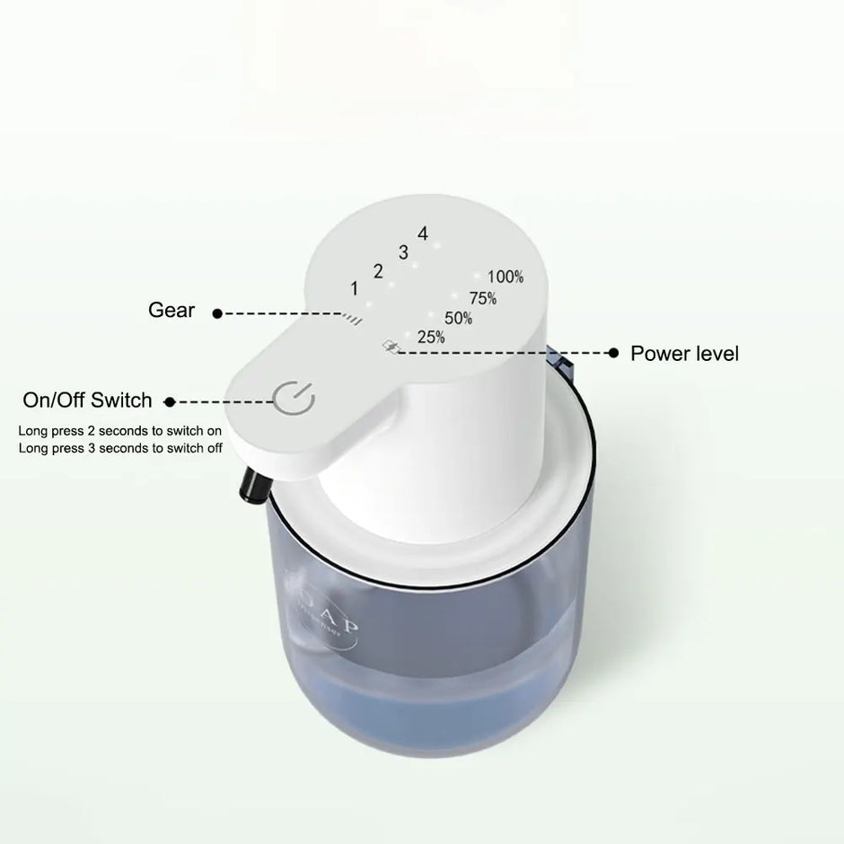 400ML Automatic Foam & Gel Soap Dispenser – 4-Level Infrared Sensor Touchless Pump, IPX5