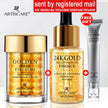 ARTISCARE 24K Gold Serum Set 3PCS – Hydrating Face Essence, Golden Repair Eye Cream & Anti-Wrinkle Skin Care Kit