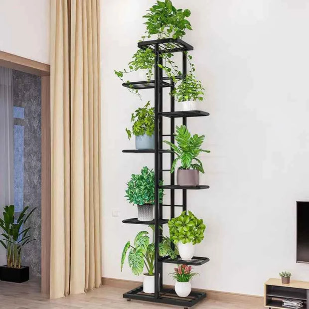 Tall Multi-Tier Plant Stand – Indoor Flower Pot Display Rack in Bronze, White & Dark Grey