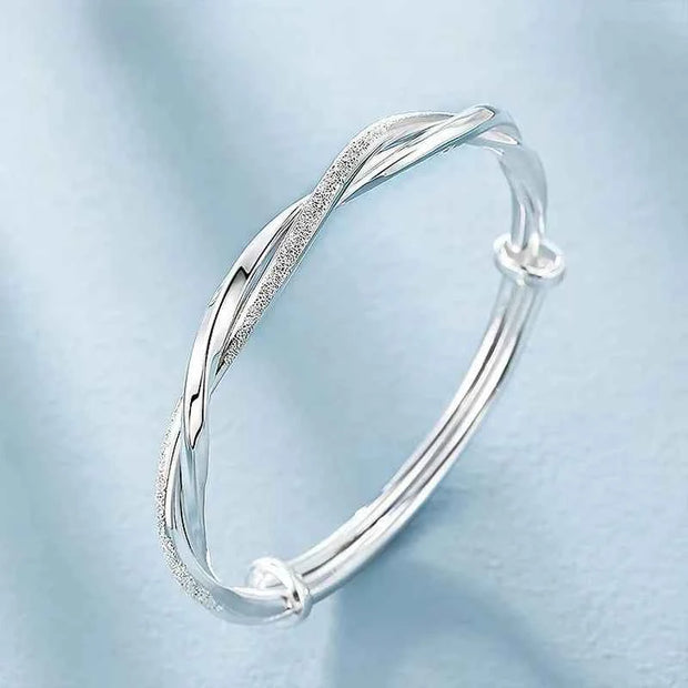 925 sterling silver original pretty weave bracelets Bangles for women fashion party wedding engagement jewelry Adjustable size