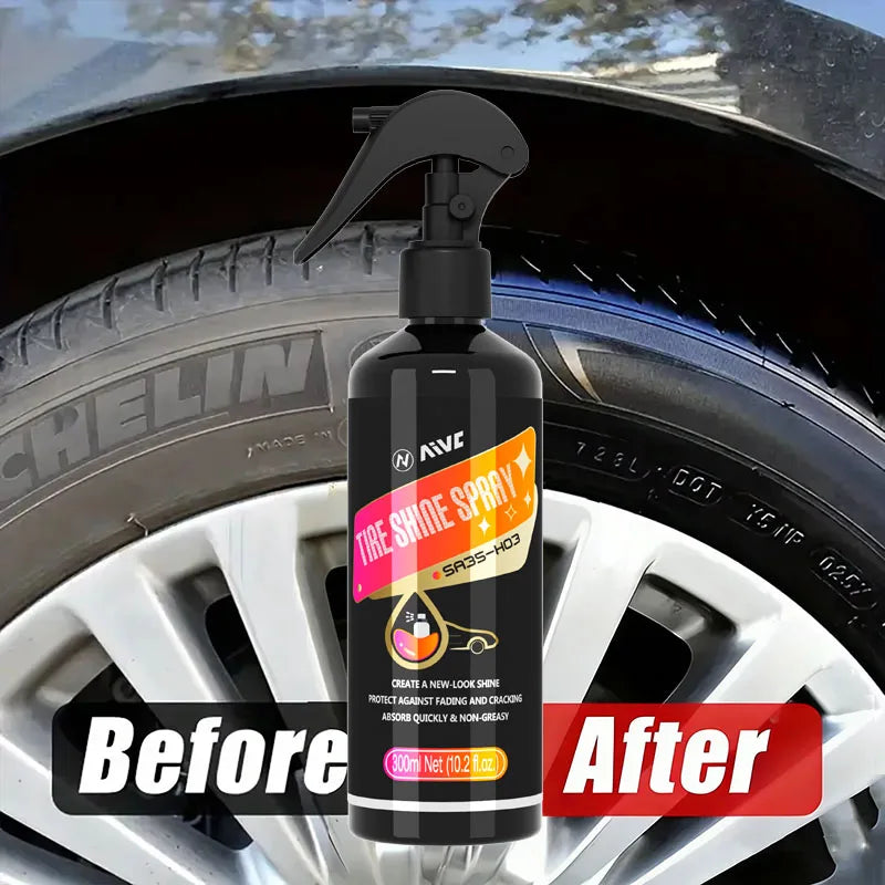 Tire Black Shine Spray High Gloss Rubber Tire Restorer