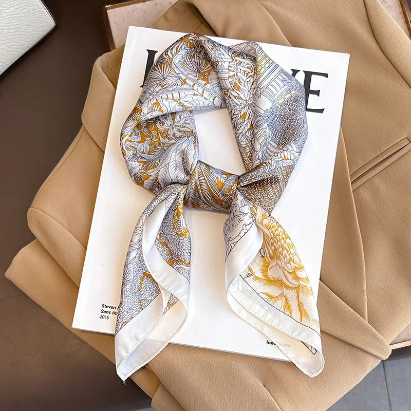 Women’s Printed Square Hair Scarf for Neck and Bag Styling