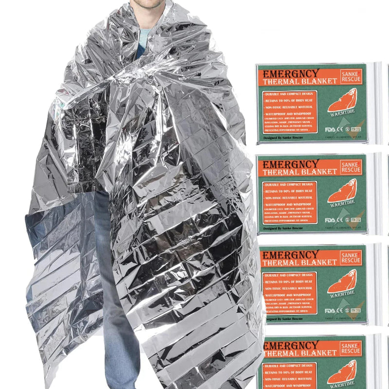 Emergency Mylar Thermal Blanket Foil Survival Outdoor First Aid Rescue Space Blanket