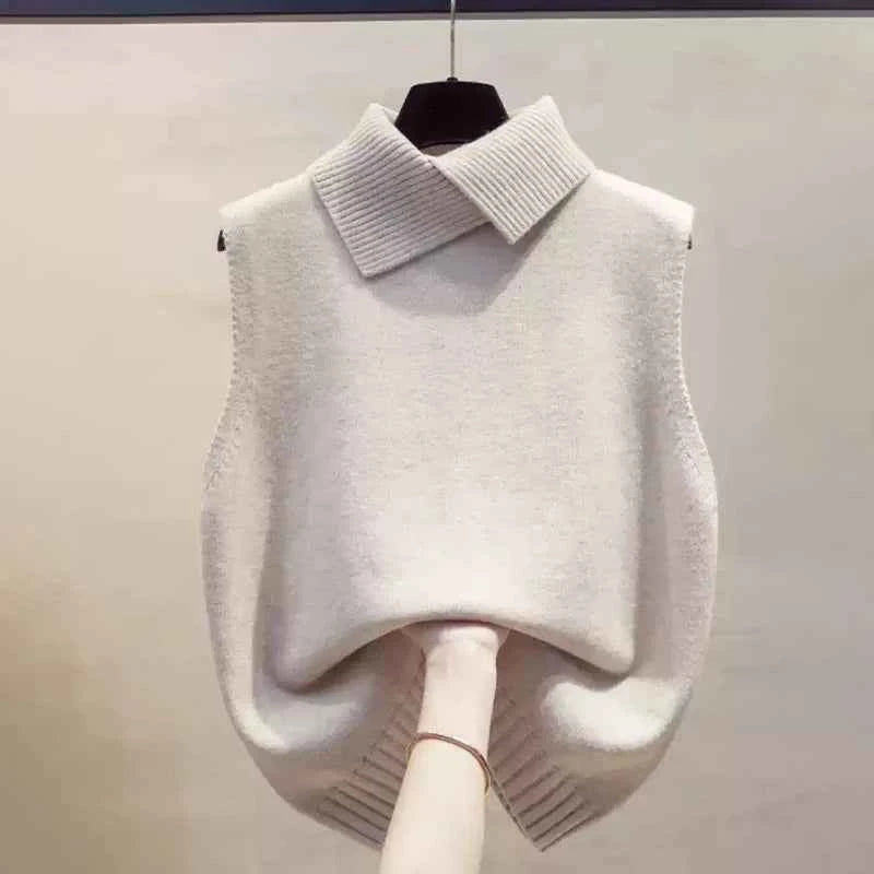 Knitted Sleeveless Turtleneck Vest – Stylish Casual Wear for Women | Multi-Color Options
