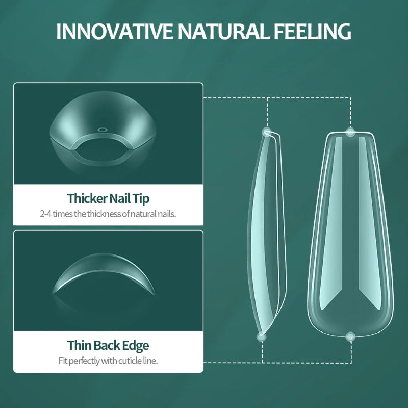 Nailpop Half Matte Gel Nail Tips – 600 Pieces Box, 12 Sizes