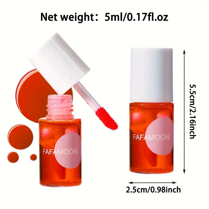 Fruity Lip Tint Water Gloss – Moisturizing Waterproof Liquid Lipstick with High Pigment Long-Lasting Color