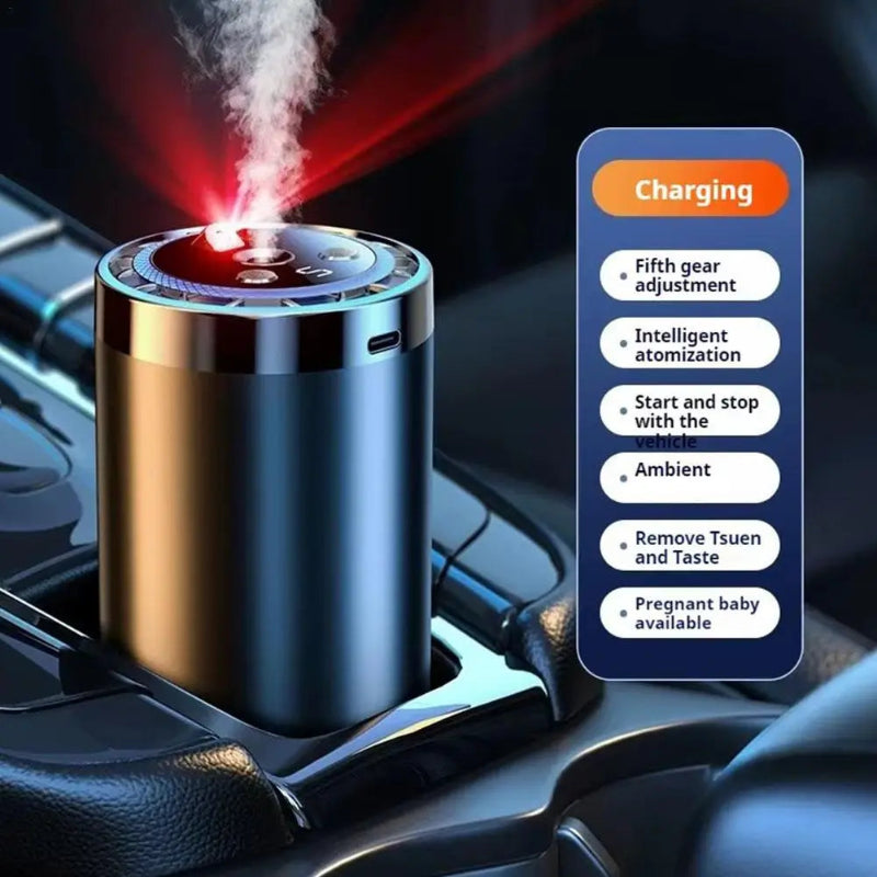 Smart Car Air Freshener Car Fragrance Diffuser Auto Adjustable Modes RGB Music Syncing Light And Starry Sky Projection