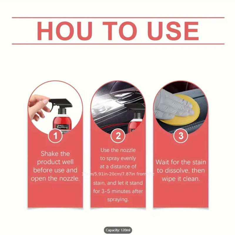 RayHong All-Purpose Degreaser 120ml – Car & Household Foam Cleaner