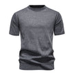 Men's Knit Pullovers Short Sleeve Sweater Knitted Tops Casual Knit Tee Shirts Crewneck Solid Color Ribbed Knitwear