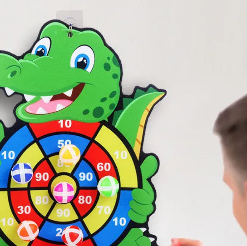 Montessori Cartoon Animal Dart Board Sticky Ball Game for Kids 2-4 Years Educational Interactive Toy Baby Family Indoor Activity