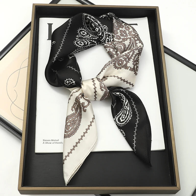 Women’s Printed Square Hair Scarf for Neck and Bag Styling