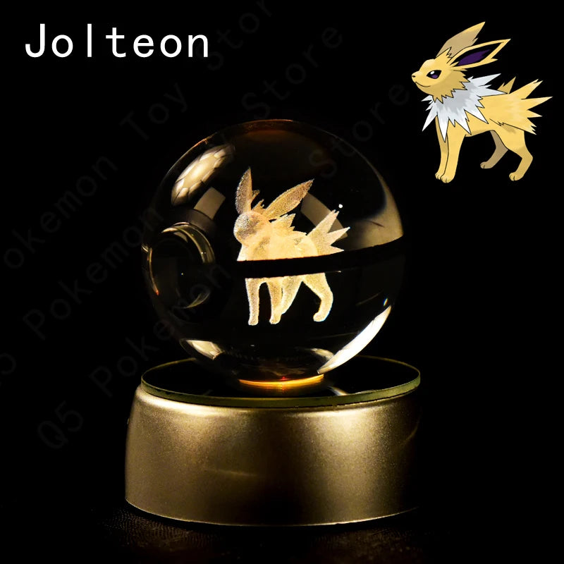 Pokémon 3D Crystal Ball Night Light with Color-Changing LED Base