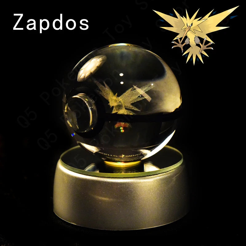 Pokémon 3D Crystal Ball Night Light with Color-Changing LED Base