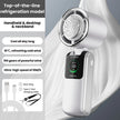 100-Speed Folding Handheld Cooling Fan with TEC Ice Cooling, LED Display & Neck-Hanging Design