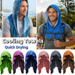 Cooling Hoodie Towel UPF50+ Sun Protection – Quick Drying Cooling Head & Neck Wrap for Sports, Gym & Outdoor Activities