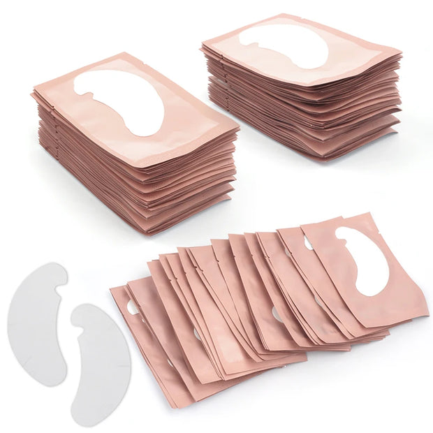 50 Pairs Hydrogel Eye Pads for Eyelash Extensions U-Shaped Gel Patches Lash Extension Supplies