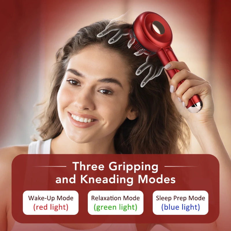 Electric Scalp Massage Comb with Light Therapy & Oil Applicator