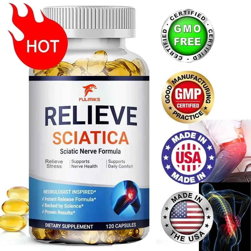 Relieve Sciatica Capsules - Helps Relieve Joint Pain Supports Daily Nervous System, Bone & Nerve Health Balances Inflammation