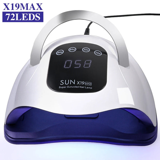 SUN X19MAX Nail Lamp - 72LED Super Sunuvled with Digital Timer