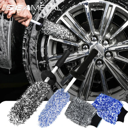 SEAMETAL Microfiber Wheel Cleaning Brush Non-Slip Soft Car Wash Mitt