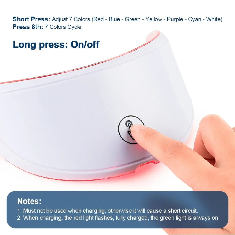 LED Face & Neck Mask Rechargeable Photon Beauty Machine Skin Care Rejuvenation Device