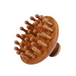 Wooden Body Massage Brush with 28 and 33 Rounded Comb Teeth, Finger Grip Handle & Hand Strap