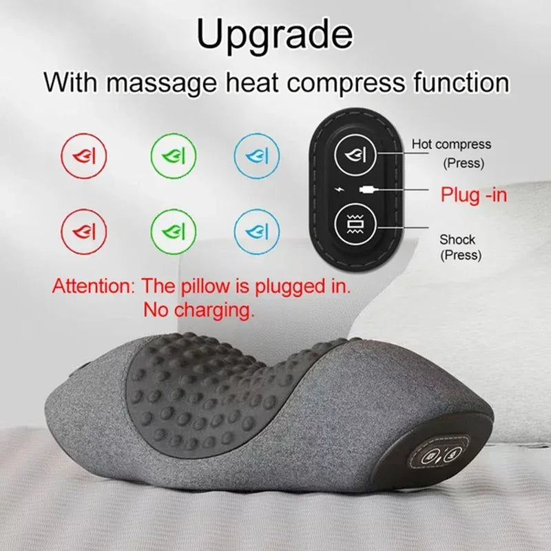 Electric Neck Massager Pillow – Cervical Support Pillow with Heating, Vibration Massage & Neck Relaxation