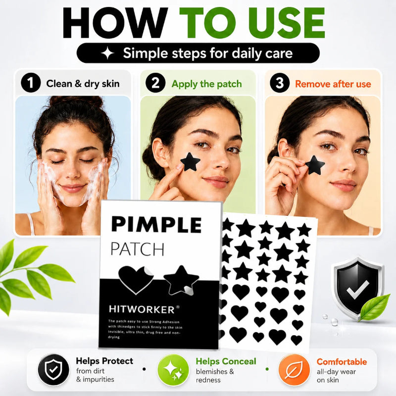 360PCS Heart & Star Acne Pimple Patches – Hydrocolloid Blemish Spot Stickers