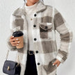 Plaid Fleece Button-Down Shirt Jacket
