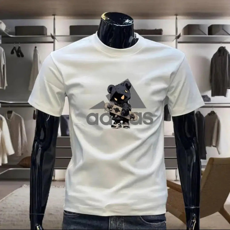 Adidas Bear Graphic T-shirt – Stylish Casual Wear for Men | Black & White Options