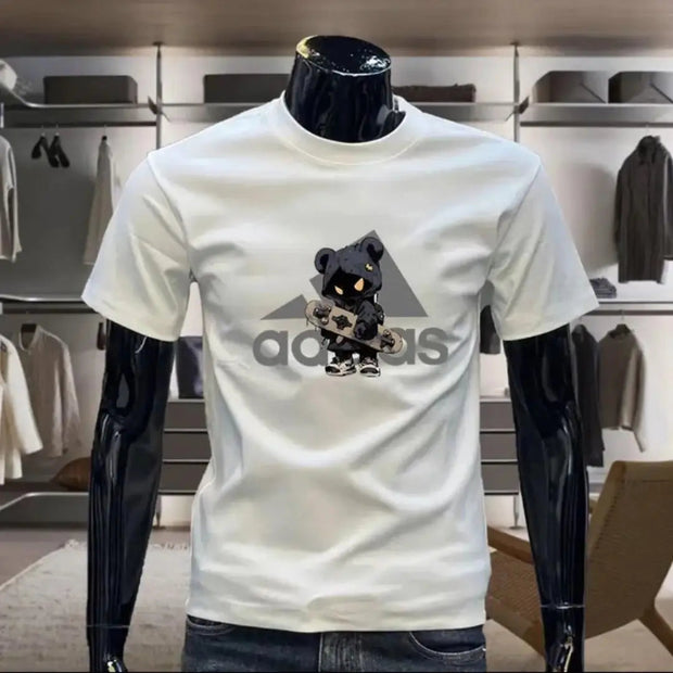 Adidas Bear Graphic T-shirt – Stylish Casual Wear for Men | Black & White Options
