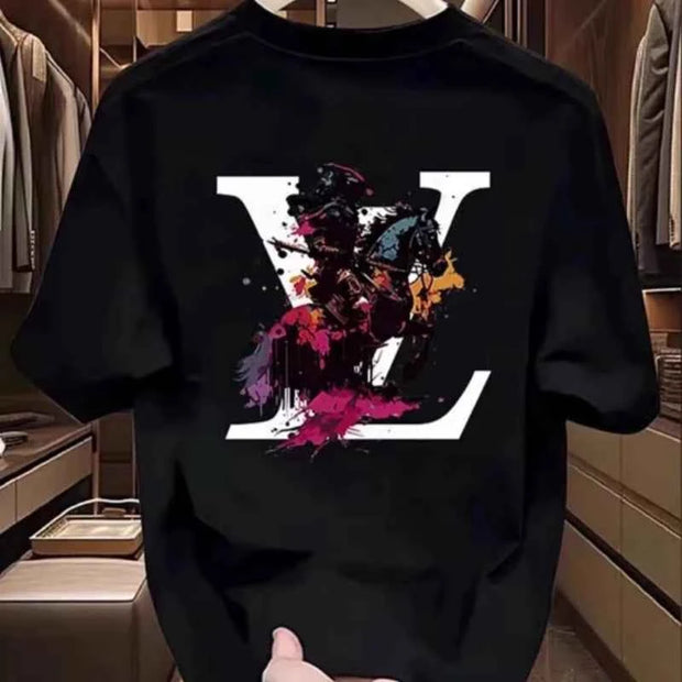 Louis Vuitton Floral Logo T-shirt – Stylish Casual Wear for Men | Black & White Options