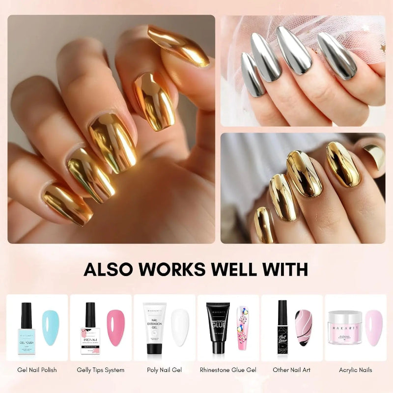 Makartt Nail Gel for Chrome Powder Application - 15ml