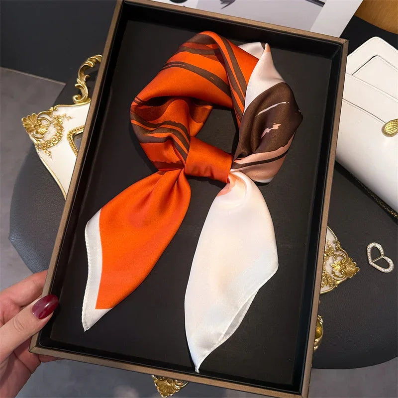 Women’s Luxury Print Neckerchief Scarf for Hair Neck and Handbag