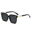 Luxury Black Sunglasses with Gold Accents – Stylish Square Frame with UV Protection