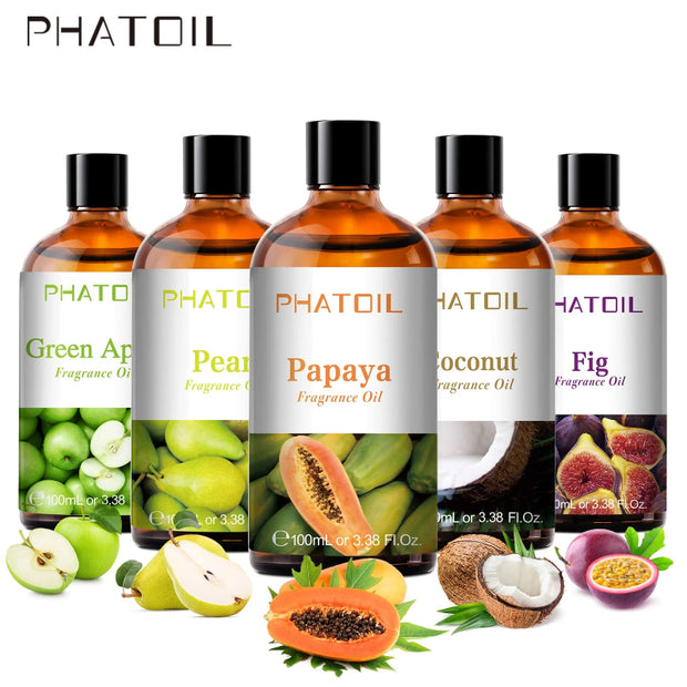 PHATOIL 100ml Fragrance Oil for Aromatherapy - Assorted Fruit Scents for Home Fragrance