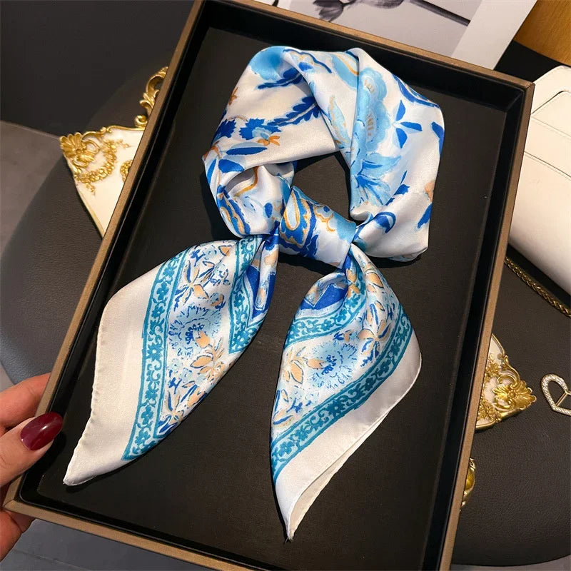 Women’s Luxury Print Neckerchief Scarf for Hair Neck and Handbag