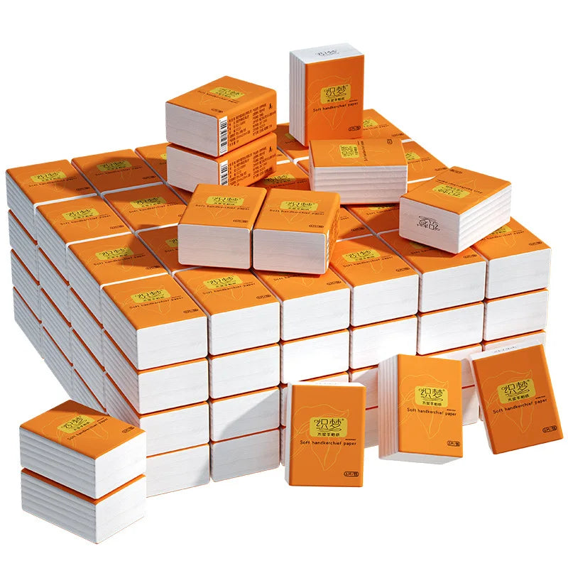Orange Soft Hanging Face Towel Pack – Unscented Facial Tissue Paper for Daily Cleaning