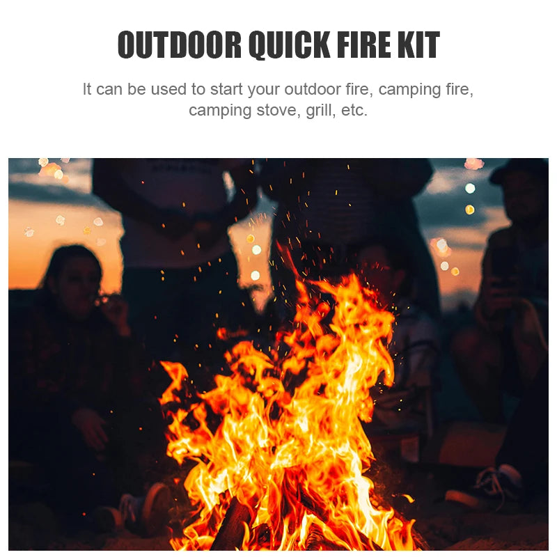 1-Box 170g Fatwood Fire Starter Sticks with Metal Storage Tin for Outdoor Camping